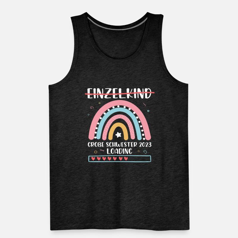 Große Schwester 2023 Loading Einzelkind Regenbogen Männer Premium Bio Tank Top