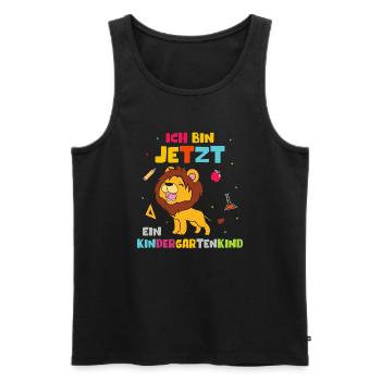Ich bin jetzt ein Kindergartenkind Löwe - Männer Premium Bio Tank Top - Schwarz - Vorne - Michal (187cm)