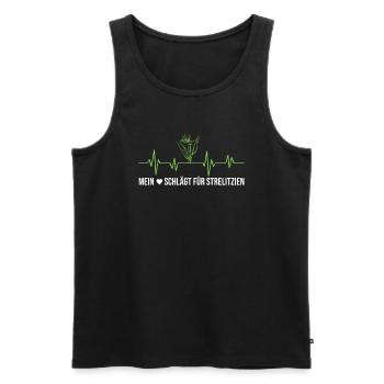 My heart beats for Strelizien heartbeat - Men's Premium Organic Tank Top - black - Front - Michal (187cm)
