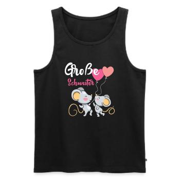 Big Sister 2023 Mouse Balloon Baby Party - Débardeur bio Premium Homme - noir - Devant - AI Model Male 178 light (178cm)