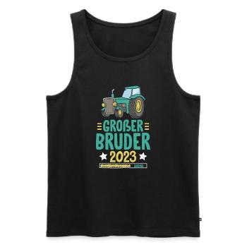 Großer Bruder 2023 Loading - Männer Premium Bio Tank Top - Schwarz - Vorne - Michal (187cm)