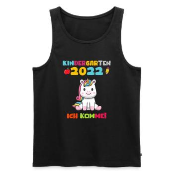 Kindergarten 2022 Ich Komme Kindergarten Einhorn - Männer Premium Bio Tank Top - Schwarz - Vorne - Michal (187cm)