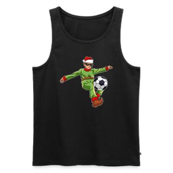 Weihnachtsmann Fußballspieler Elf - Männer Premium Bio Tank Top - Schwarz - Vorne - Michal (187cm)