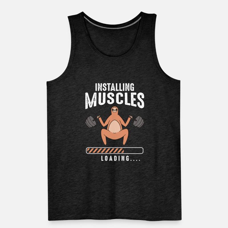 Installing Muscles Loading Men's Premium Organic Tank Top