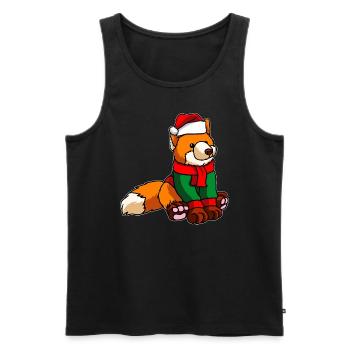 Fuchs mit Christmas Sweater - Männer Premium Bio Tank Top - Schwarz - Vorne - Michal (187cm)