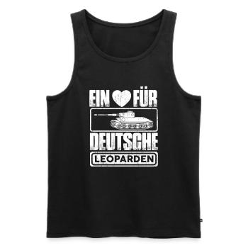 Ein Herz für Deutsche Leoparden Panzer Leopard - Männer Premium Bio Tank Top - Schwarz - Vorne - AI Model Male 178 light (178cm)