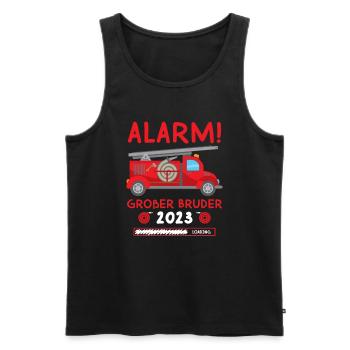 Alarm Großer Bruder 2023 Loading Feuerwehr - Männer Premium Bio Tank Top - Schwarz - Vorne - Michal (187cm)