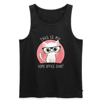 This is my home office cat - Men's Premium Organic Tank Top - black - Front - Michal (187cm)