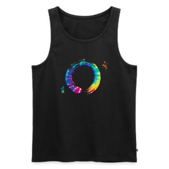 Bonsaï Zen Enso Cercle Yoga - Débardeur bio Premium Homme - noir - Devant - AI Model Male 178 light (178cm)