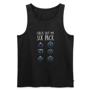 Check Out My Six Pack Dice Dragon RPG Tabletop - Männer Premium Bio Tank Top - Schwarz - Vorne - Michal (187cm)