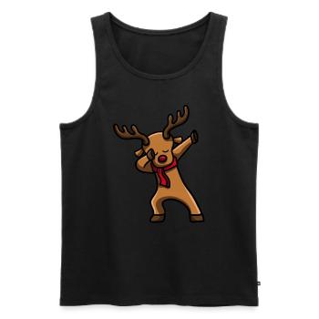 Dabbing Santa Rentier - Männer Premium Bio Tank Top - Schwarz - Vorne - Michal (187cm)