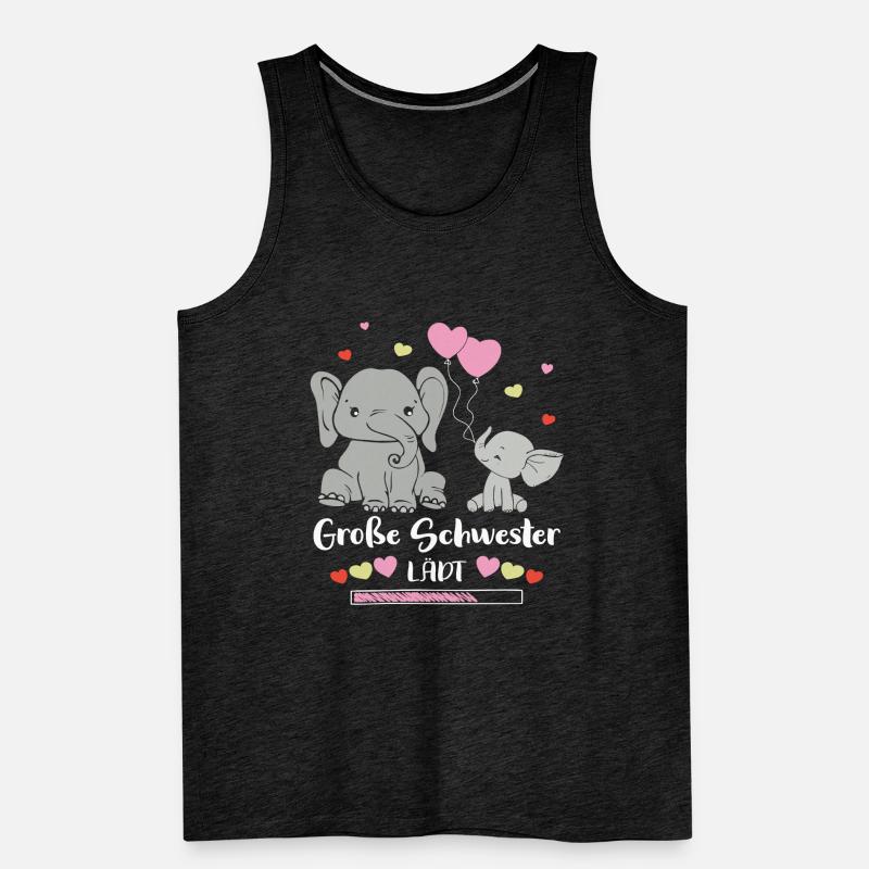 Große Schwester Lädt Elefant Männer Premium Bio Tank Top