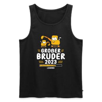 Großer Bruder 2023 Loading Bagger - Männer Premium Bio Tank Top - Schwarz - Vorne - Michal (187cm)