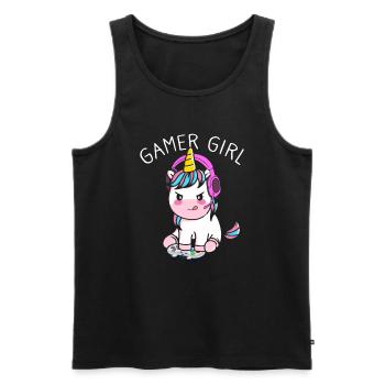 Gamer Girl Funny Gaming Unicorn Gaming Girl - Débardeur bio Premium Homme - noir - Devant - Michal (187cm)