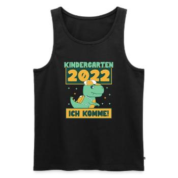 Kindergarten 2022 Ich Komme Kindergartenkind Dino - Männer Premium Bio Tank Top - Schwarz - Vorne - Michal (187cm)