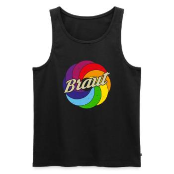 Braut Retro Team Bride - Männer Premium Bio Tank Top - Schwarz - Vorne - AI Model Male 178 light (178cm)