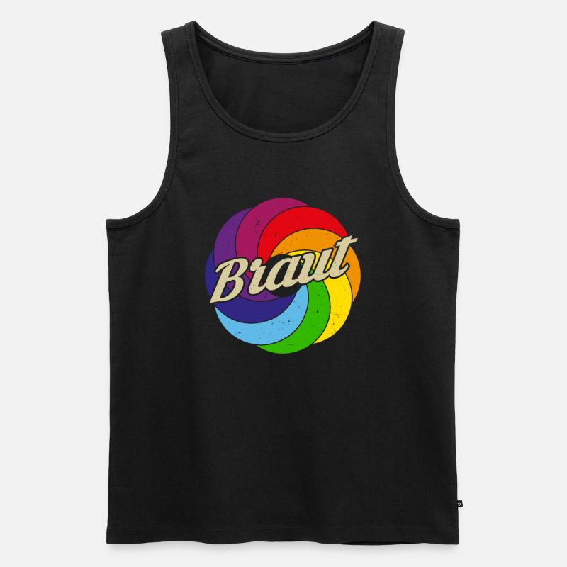Braut Retro Team Bride - Männer Premium Bio Tank Top - Schwarz