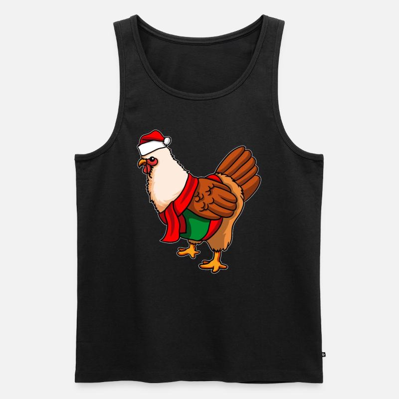 Huhn Weihnachtsmann Hühner - Männer Premium Bio Tank Top - Schwarz