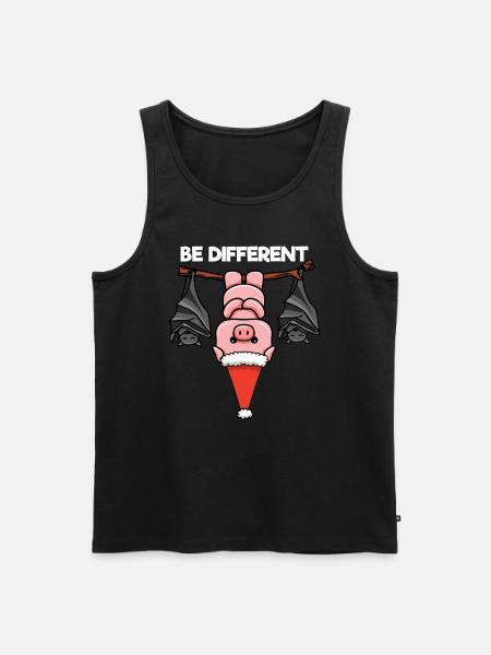 Be Different Schwein Fledermaus Weihnachtsmann - Männer Premium Bio Tank Top - Schwarz