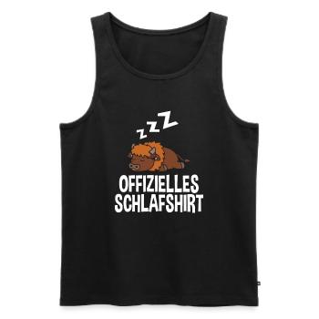 Offizielles Schlafshirt Ochse Büffel - Männer Premium Bio Tank Top - Schwarz - Vorne - Michal (187cm)
