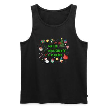 Nice Naughty I Tried - Männer Premium Bio Tank Top - Schwarz - Vorne - AI Model Male 178 light (178cm)