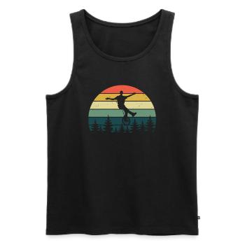 Unicycle Retro - Men's Premium Organic Tank Top - black - Front - Michal (187cm)
