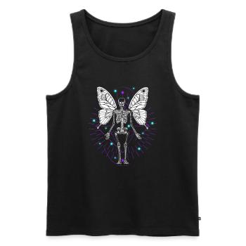 Skeleton Butterfly Dripping Skull Goth - Männer Premium Bio Tank Top - Schwarz - Vorne - AI Model Male 178 light (178cm)