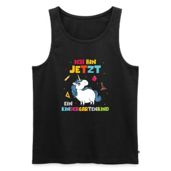 Ich bin jetzt ein Kindergartenkind Kinder Einhorn - Männer Premium Bio Tank Top - Schwarz - Vorne - Michal (187cm)