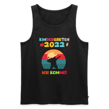 Kindergarten 2022 Ich Komme Dabbing Junge - Männer Premium Bio Tank Top - Schwarz - Vorne - Michal (187cm)