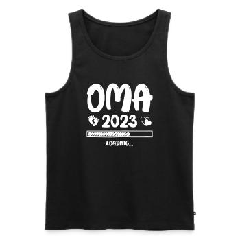 Oma Loading 2023 - Männer Premium Bio Tank Top - Schwarz - Vorne - AI Model Male 178 light (178cm)