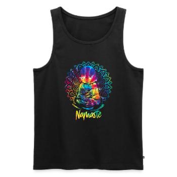 Namaste Zen Yoga Meditate - Männer Premium Bio Tank Top - Schwarz - Vorne - AI Model Male 178 light (178cm)