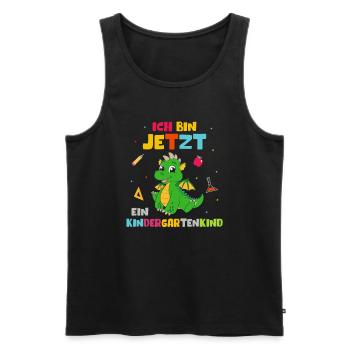 Ich bin jetzt ein Kindergartenkind Drache - Männer Premium Bio Tank Top - Schwarz - Vorne - Michal (187cm)