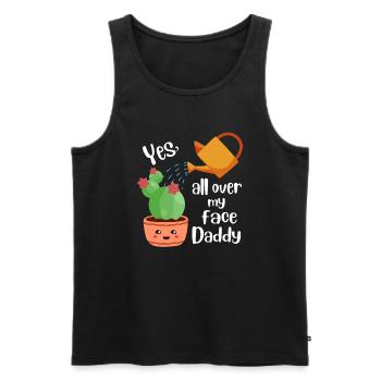 Oui partout sur mon visage Daddy Cactus Plants - Débardeur bio Premium Homme - noir - Devant - Michal (187cm)