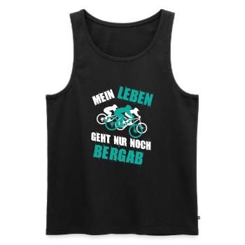 Downhill Mein Leben geht nur noch Bergab - Männer Premium Bio Tank Top - Schwarz - Vorne - AI Model Male 178 light (178cm)