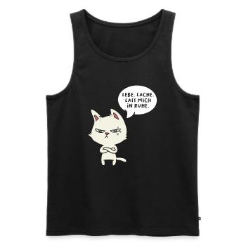 Lebe Lache Lass Mich In Ruhe - Männer Premium Bio Tank Top - Schwarz - Vorne - Michal (187cm)