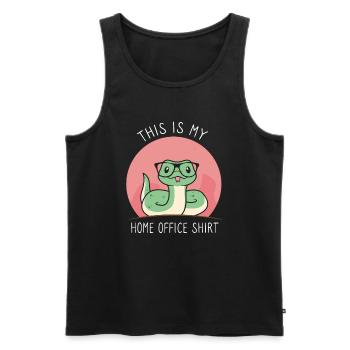 This is my home office queue - Men's Premium Organic Tank Top - black - Front - Michal (187cm)