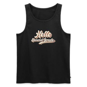 Hello Second Grade Student - Männer Premium Bio Tank Top - Schwarz - Vorne - AI Model Male 178 light (178cm)