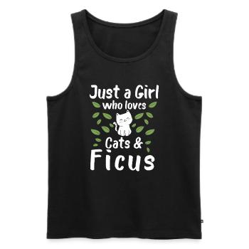 Juste une fille qui aime les chats et la plante de chat ficus - Débardeur bio Premium Homme - noir - Devant - Michal (187cm)