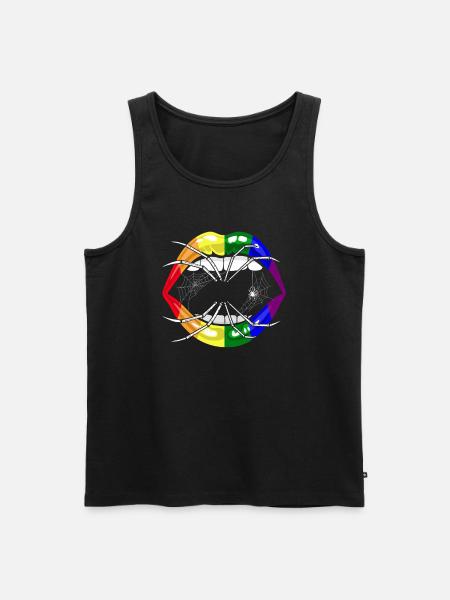 LGBTQ Rainbow Lips Halloween - Men's Premium Organic Tank Top - black