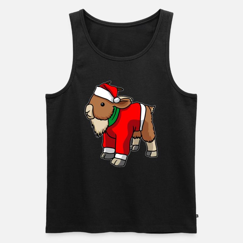 Ziege in Weihnachts Kostüm - Männer Premium Bio Tank Top - Schwarz