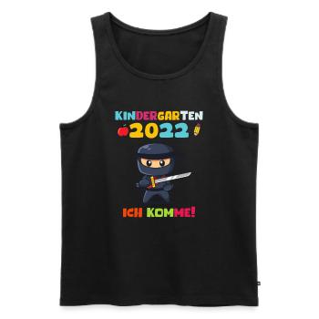 Kindergarten 2022 Ich Komme Kindergartenkind Ninja - Männer Premium Bio Tank Top - Schwarz - Vorne - Michal (187cm)