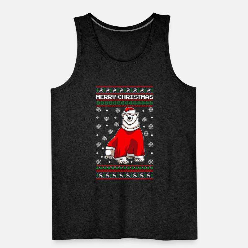 Ours polaire avec pull de Noël moche Débardeur bio Premium Homme