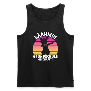 Bäähm Grundschule geschafft Dabbing Mädchen - Männer Premium Bio Tank Top - Schwarz - Vorne - Michal (187cm)