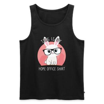 This is my home office rabbit - Men's Premium Organic Tank Top - black - Front - Michal (187cm)