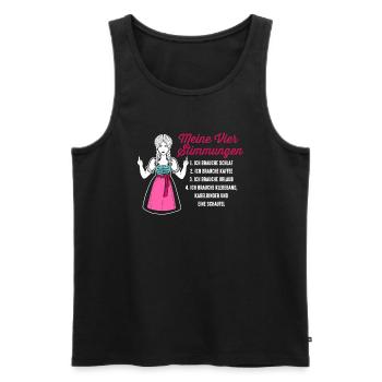 Dirndl Meine Vier Stimmungen Schlaf Kaffee - Männer Premium Bio Tank Top - Schwarz - Vorne - Michal (187cm)