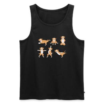 Chien de yoga - Débardeur bio Premium Homme - noir - Devant - AI Model Male 178 light (178cm)
