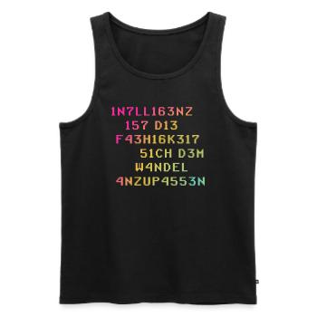 Intelligenz Ist Die Fähigkeit Sich Dem Wandel - Männer Premium Bio Tank Top - Schwarz - Vorne - AI Model Male 178 light (178cm)