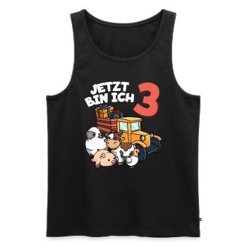 Ich bin schon 3 Traktor 3. Geburtstag - Männer Premium Bio Tank Top - Schwarz - Vorne - Michal (187cm)