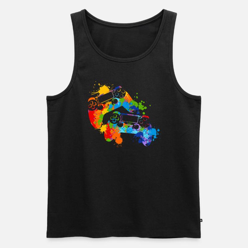 Splash Gamer Konsole Gaming - Männer Premium Bio Tank Top - Schwarz