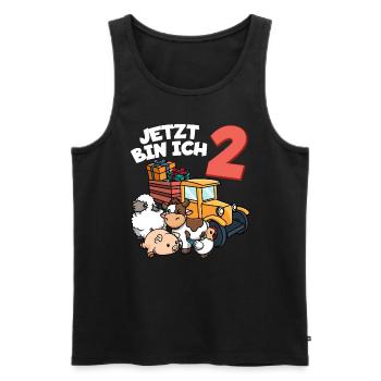 Ich bin schon 2 Traktor Trecker 2. Geburtstag - Männer Premium Bio Tank Top - Schwarz - Vorne - Michal (187cm)